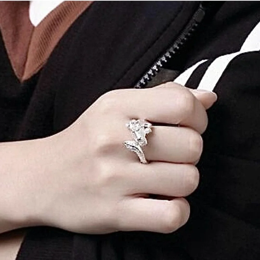 NEW STERLING SILVER DRAGON HEAD RING